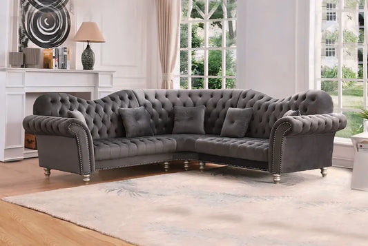 Italian Chesterfield 3+2 Seater Corner Sofa Full Upholstery